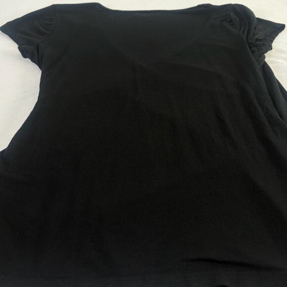 ModCloth Black Retro Crossover Surplice Wrap Top Sz Medium - Picture 7 of 7